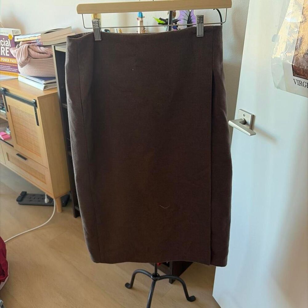 Babaton Aritzia Articulate Pencil Skirt Heather Rich Mocha Brown Women's Size 10